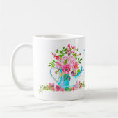 Beste Mama Sehr schön Rosa Blütenbraun Kaffeetasse (Links)