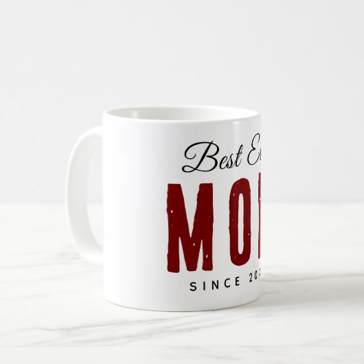 Beste Mama seit 20XX Moderne, einfache Preppy Kaffeetasse (Vorderseite Links)
