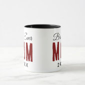 Beste Mama seit 20XX Moderne, einfache Preppy Tasse (Zentrum)