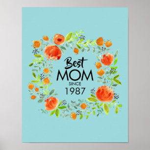 Beste Mama Seit dem Blumenstrauß-Zeichen Poster