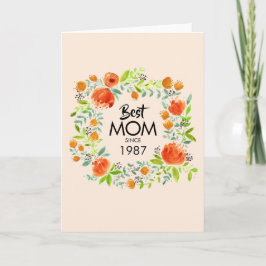 Beste Mama seit der Blumenkarte für Wasserfarben Karte