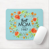 Beste Mama seit Wasserfarben Blumenmousepad Mousepad (Mit Mouse)