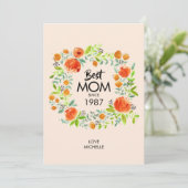 Beste Mama seit Wasserfarbenflorkarte (Stehend Vorderseite)