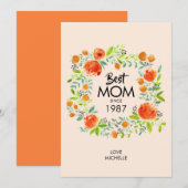 Beste Mama seit Wasserfarbenflorkarte (Vorne/Hinten)