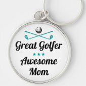 Beste Mama Spaß Golfer Mutter Tag Grün Set Schlüsselanhänger (Vorne)