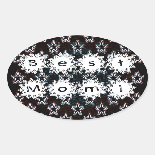Beste Mama Stars auf Neon Sticker (Vorderseite)