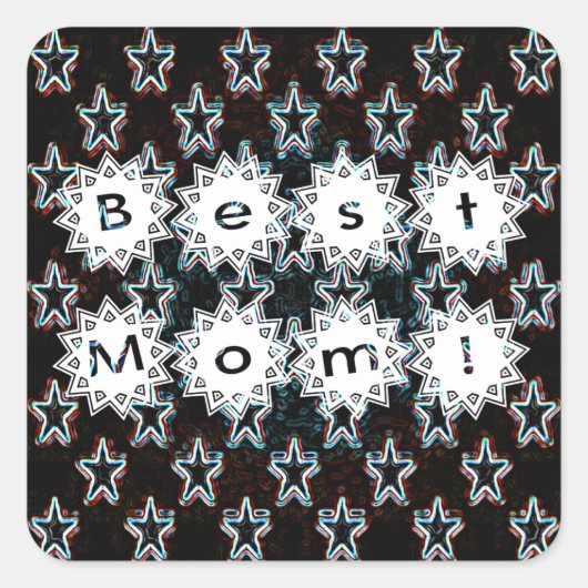 Beste Mama Stars auf Neon Sticker (Vorderseite)