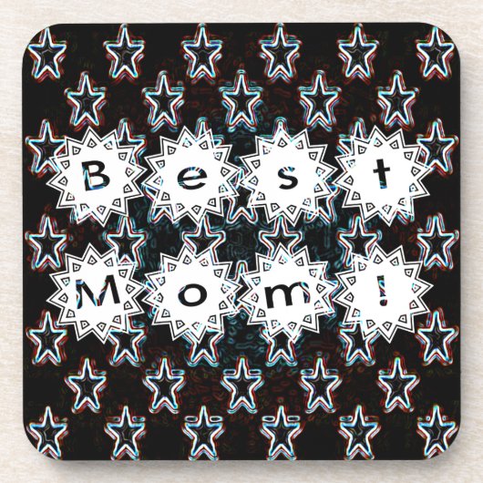 Beste Mama Sterne Neon Cork Untersetzer (Vorderseite)