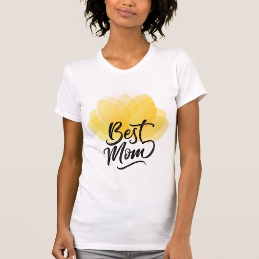 Beste Mama T - Shirt mit gelber Blüte (Vorderseite)