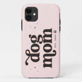 Beste Mama Trendy Retro Typografie und Pawprint Case-Mate iPhone Hülle