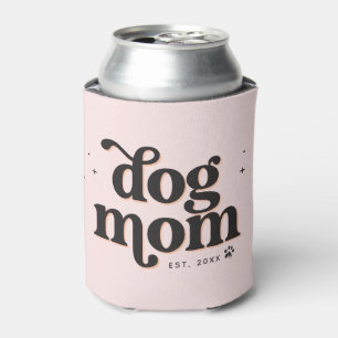 Beste Mama Trendy Retro Typografie und Pawprint Dosenkühler