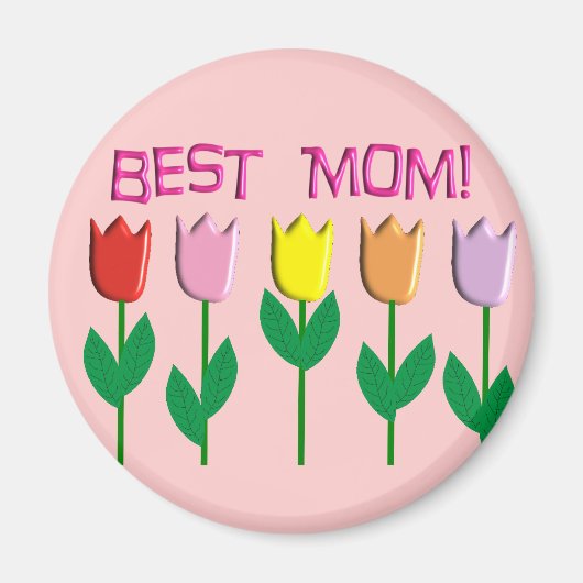 Beste Mama Tulips Design Geschenke Magnet (Vorne)