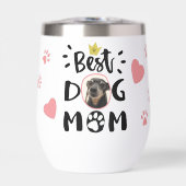 Beste Mama Typografie Herzstück Haustier Foto Nied (Vorderseite)