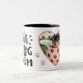Beste Mama Typografie Niedliche Paws Heart Pet Fot Zweifarbige Tasse (Mittel)