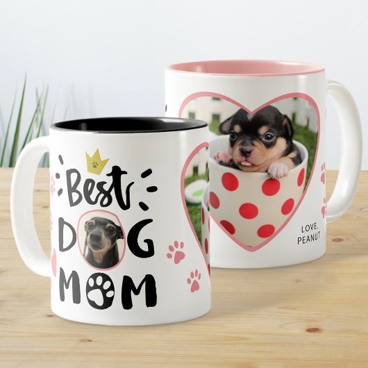 Beste Mama Typografie Niedliche Paws Heart Pet Fot Zweifarbige Tasse
