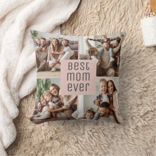 Beste Mama überhaupt 5 Fotos Muttertag Blush Rosa Kissen