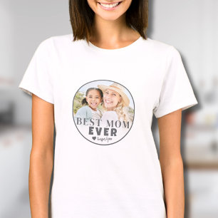 Beste Mama überhaupt Benutzerdefiniertes Foto Mutt T-Shirt