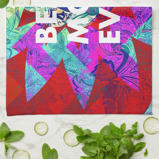 BESTE MAMA ÜBERHAUPT bunte Geschirrtuch (Gefaltet)