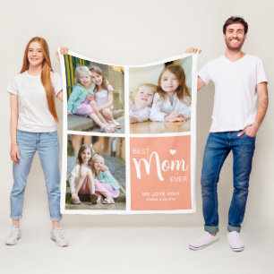 Beste Mama überhaupt Foto-Collage Pfirsich Fleecedecke