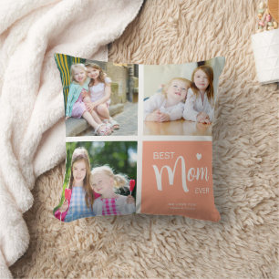 Beste Mama überhaupt Foto-Collage Pfirsich Kissen