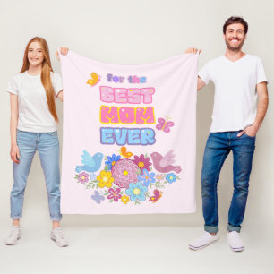 Beste Mama überhaupt Groovy Pastell Blumen zum Mut Fleecedecke