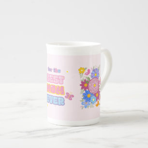 Beste Mama überhaupt Groovy Pastell Blumen zum Mut Porzellantasse