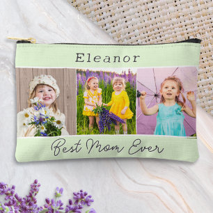 Beste Mama überhaupt Grün 3 Fotos Monogrammiert Zubehörtasche