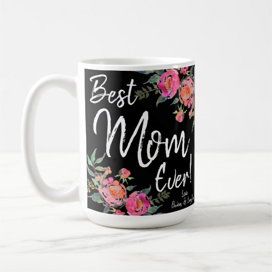 beste Mama überhaupt mit Fotos und Datum Kaffeetasse (Links)