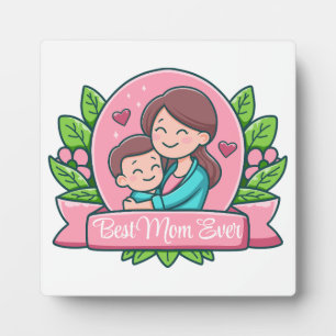 Beste Mama überhaupt, Mutter und Kind, individuell Fotoplatte