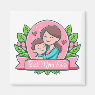 Beste Mama überhaupt, Mutter und Kind, individuell Magnet