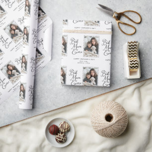 Beste Mama überhaupt Personalisiertes Foto Muttert Geschenkpapier