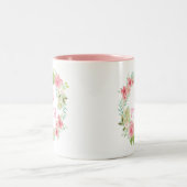 "Beste Mama-überhaupt" Rosa-BlumenTasse Zweifarbige Tasse (Mittel)