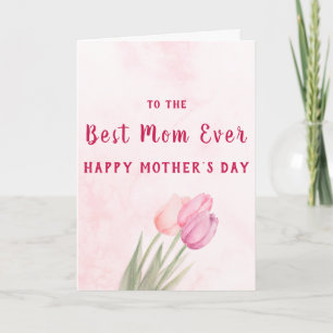 Beste Mama überhaupt Sanftes rosa Floral Muttertag Karte