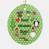 Beste Mama-überhaupt Weihnachtsverzierung Keramik Ornament (Links)