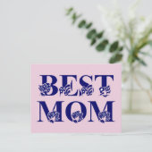 Beste Mama USA Flag Text Postkarte (Stehend Vorderseite)