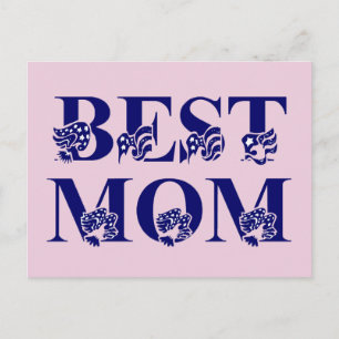 Beste Mama USA Flag Text Postkarte