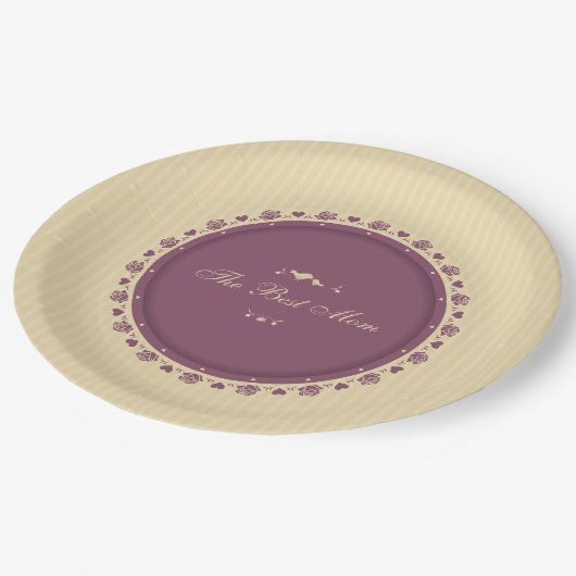 Beste Mama Vintag Muttertag | Papierplatte Pappteller (Schrägansicht)