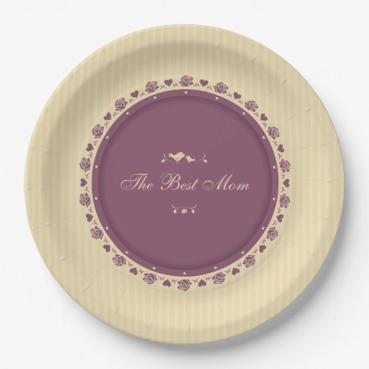 Beste Mama Vintag Muttertag | Papierplatte Pappteller (Vorderseite)