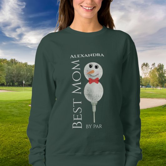 Beste Mama von Par:Golf Ball Snowman Red green Swe Sweatshirt