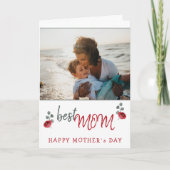 Beste Mama Wasserfarbene Rose Blumenmutter Foto Karte (Vorderseite)