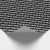 Beste Mama Weiß für schwarzes Umschlagpapier Geschenkpapier (Ecke)