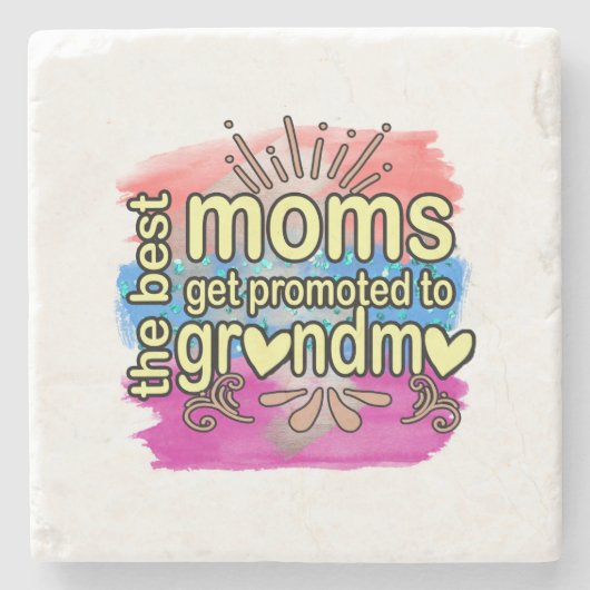 Beste Mamas werden für Oma beworben Steinuntersetzer (Vorderseite)