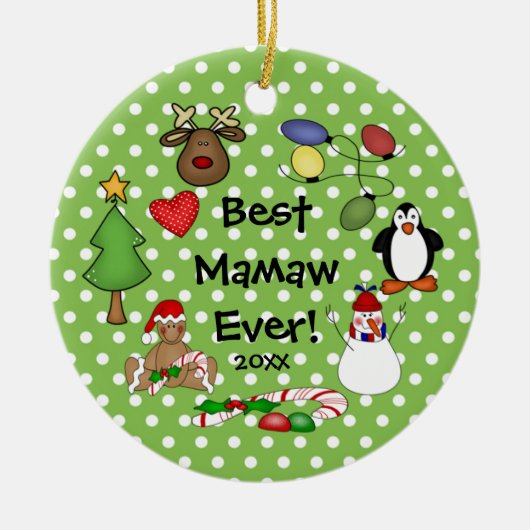Beste Mamaw überhaupt Weihnachtsverzierung Keramikornament (Vorne)