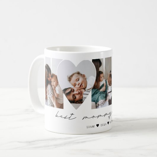 Beste Mami Aller Modernes Fotocollage Muttertag Kaffeetasse (Vorderseite Links)