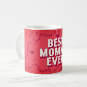 Beste Mami Aller Roter Schriftrollen-Herzen Mutter Kaffeetasse (Vorderseite Links)