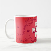 Beste Mami Aller Roter Schriftrollen-Herzen Mutter Kaffeetasse (Links)
