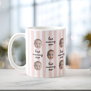 Beste Mami Allerliebste Streifen Baby Gesicht Foto Kaffeetasse