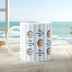 Beste Mami Allerliebste Streifen Baby Gesicht Foto Kaffeetasse