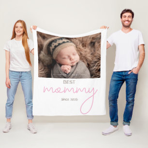 Beste Mami seit Jahr Foto Script Schrift Herz Fleecedecke