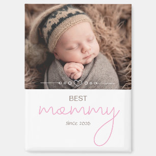 Beste Mami seit Jahr Foto Script Schrift Herz Magnet